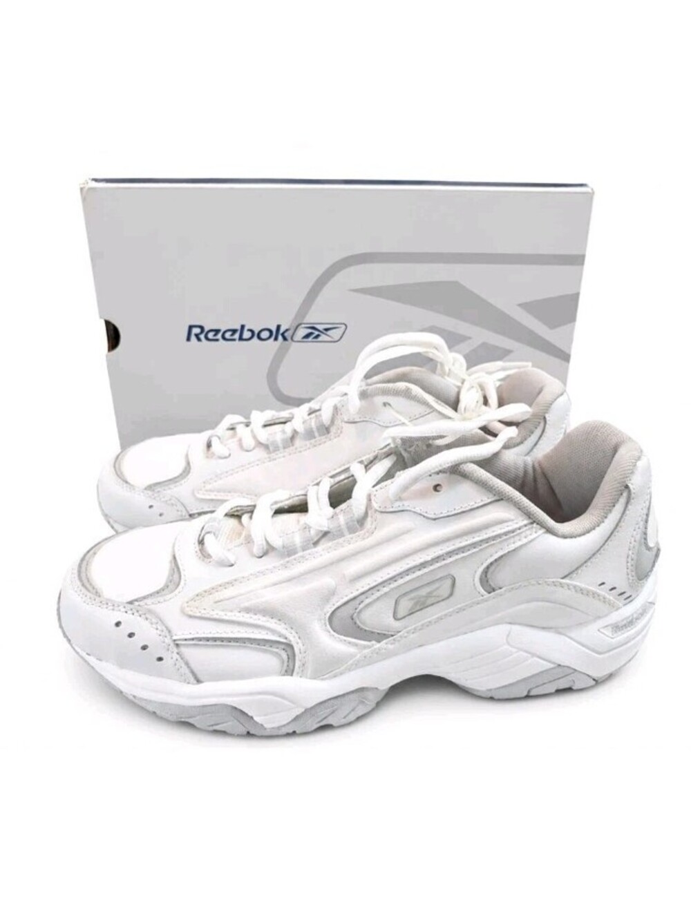 Reebok Driver 2 Court Training Shoes White Steel Men's Size 9 NEW 2-152276